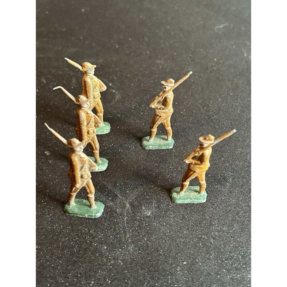 Lot of 5 Vintage Lead Toy Soldiers Marching Riflemen Barclay Manoil Style